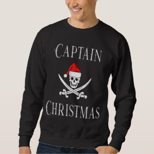 Sudadera Capitán Navidades Holiday Pirate Skull Santa Hat B