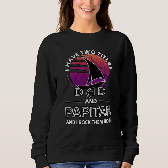 Sudadera Capitán Papa Padres Día Retro Anchor Dada (Anverso)