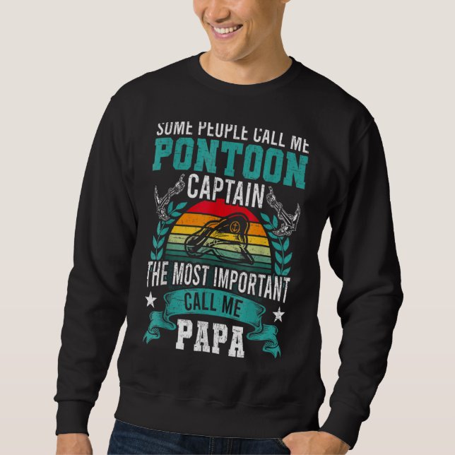 Sudadera Capitán Pontoon Papa Pontooning (Anverso)