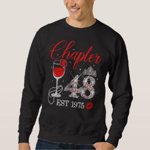 Sudadera Capítulo 48 Años EST 1975 48º cumpleaños Rosa Roja