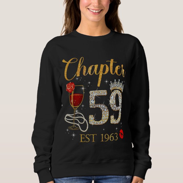 Sudadera Capítulo 59 Años Est 1963 59º cumpleaños Rosa Roja (Anverso)
