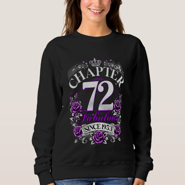 Sudadera Capítulo de mujeres 72 Fabuloso desde 1953 Cumplea (Anverso)