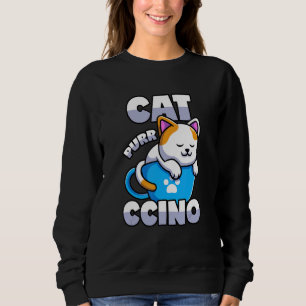 Sudadera Cappuccino Gato Pun Kitten En Copa De Café