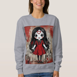 Sudadera Capricho Oscuro – Chica Pálida en Escarlata