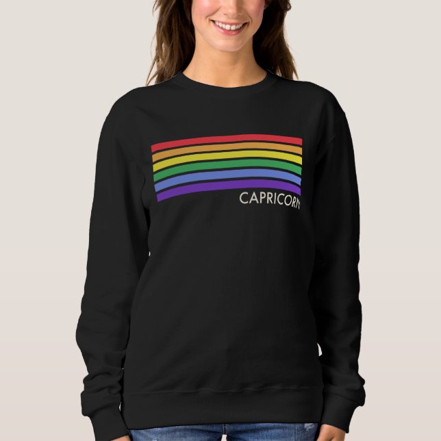 Sudadera Capricorn Mimimalist Basic Subtle Gay Pride Rainbo (Anverso)