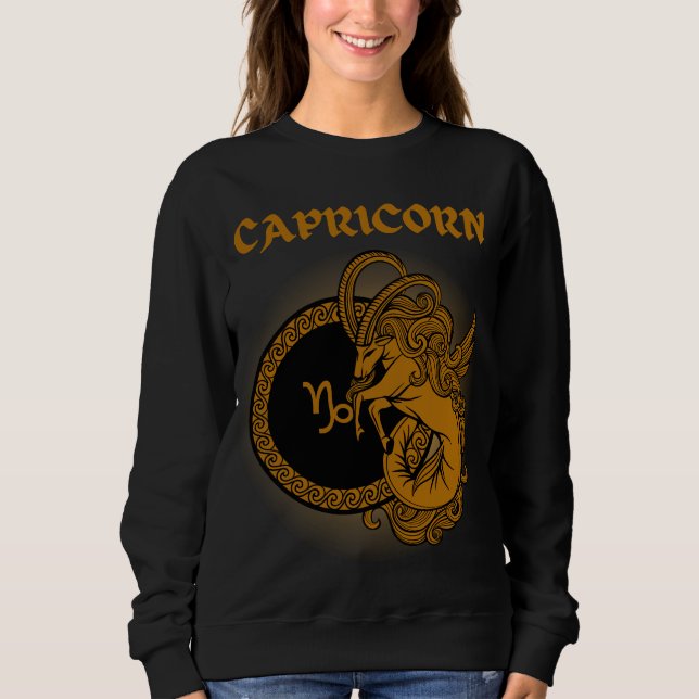 Sudadera Capricornio Zodiac de estilo medieval (Anverso)