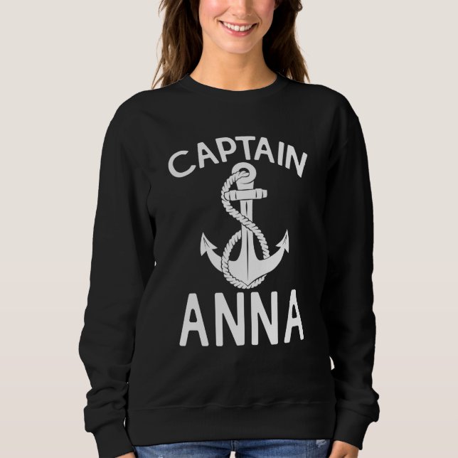 Sudadera Captain Anna Anchor Yacht Boating Boat Ship (Anverso)