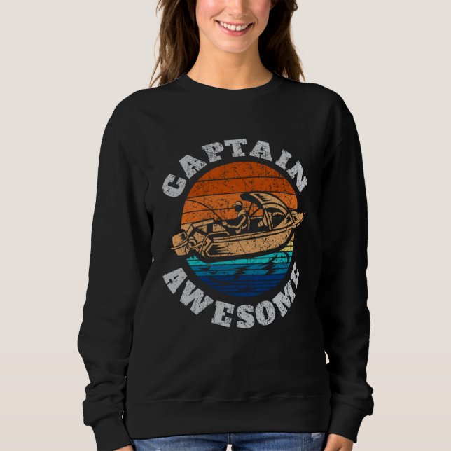 Sudadera Captain Awesome s Boat Vintage Retro Style (Anverso)