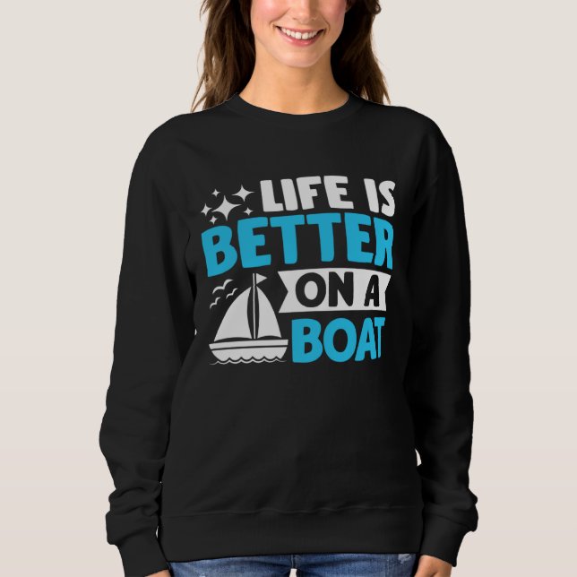 Sudadera Captain Boater Boating Pontoon  on a Boat (Anverso)