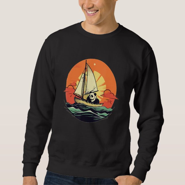 Sudadera Captain Panda Summer Boat Family Vacation (Anverso)