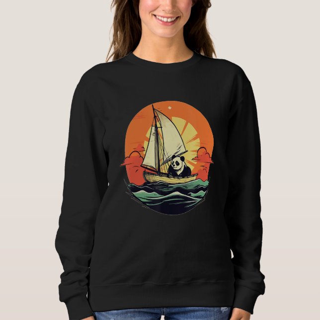 Sudadera Captain Panda Summer Boat Family Vacation (Anverso)