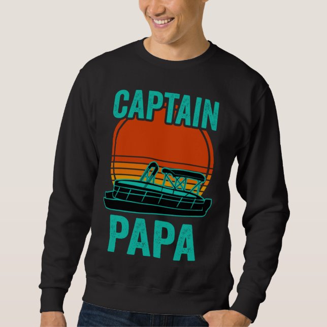 Sudadera Captain Papa Pontoon Captain Dad Boat Lake (Anverso)