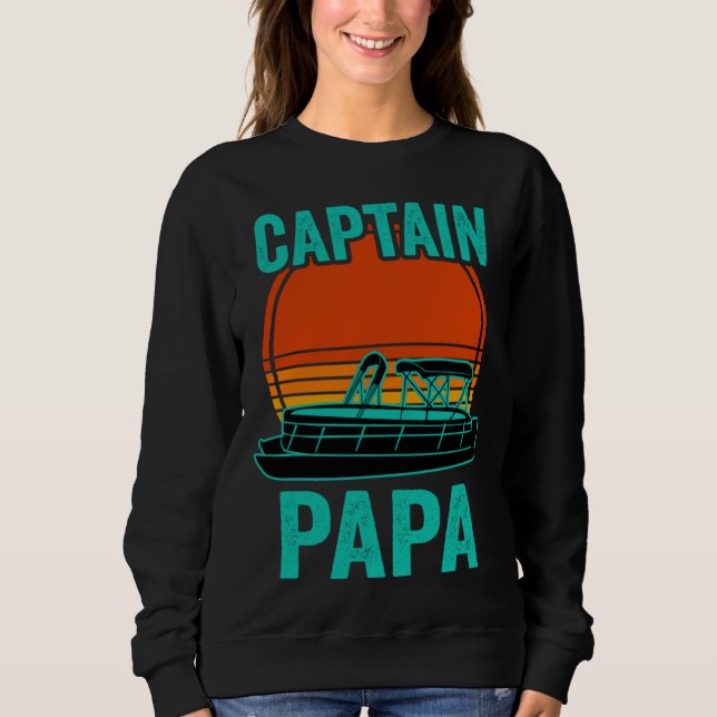 Sudadera Captain Papa Pontoon Captain Dad Boat Lake (Anverso)