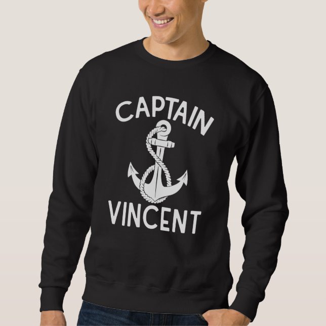 Sudadera Captain Vincent Yacht Ship Anchor Boating Boat (Anverso)
