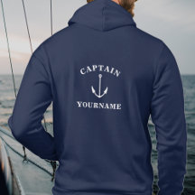 Captain Your Name Nautical Anchner Sweatshirt