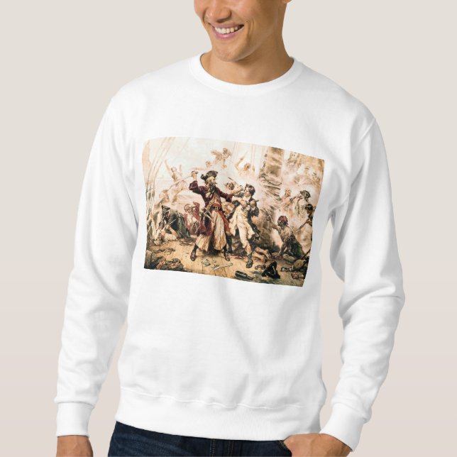Sudadera Captura, barba negra pirata, venganza de la reina  (Anverso)
