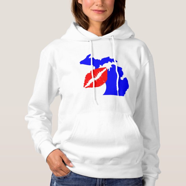 Sudadera capucha básica de estado/mujer/Michigan (Anverso)