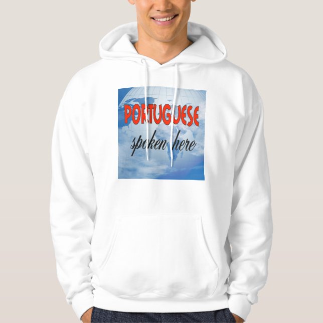 Sudadera capucha básica masculina, blanca (Anverso)