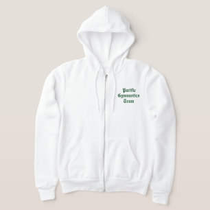 Sudadera capucha blanca de cremallera para gimnasia pacífic