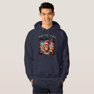 Sudadera capucha de búho negro masculino