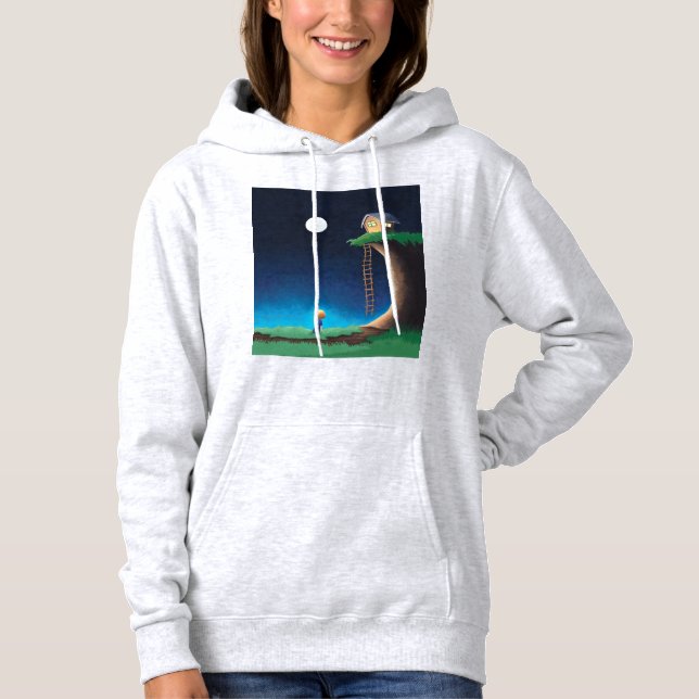 Sudadera Capucha de cielo por la noche de la luna llena (Anverso)