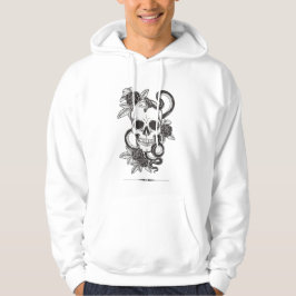 Sudadera Capucha de cráneo gótico y serpiente con flores |