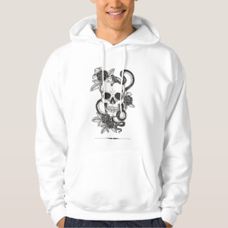 Sudadera Capucha de cráneo gótico y serpiente con flores |