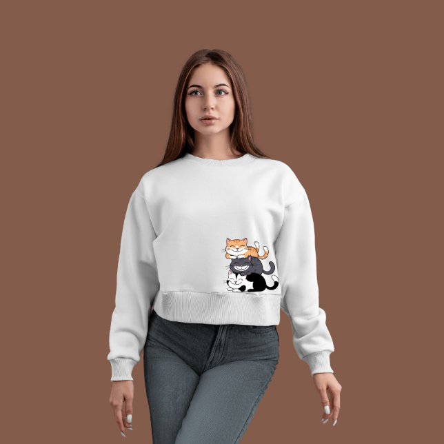 Sudadera Capucha de gato - "Gatitos apilados" (Subido por el creador)