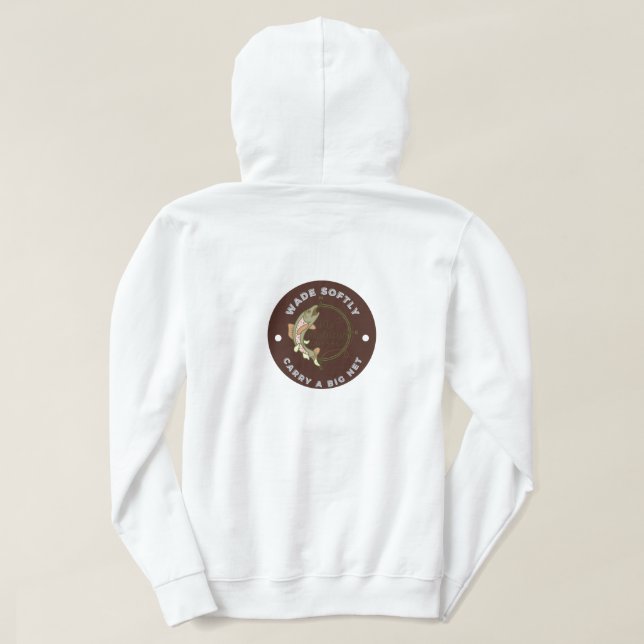 Sudadera capucha de pesca con mosca (Reverso del diseño)