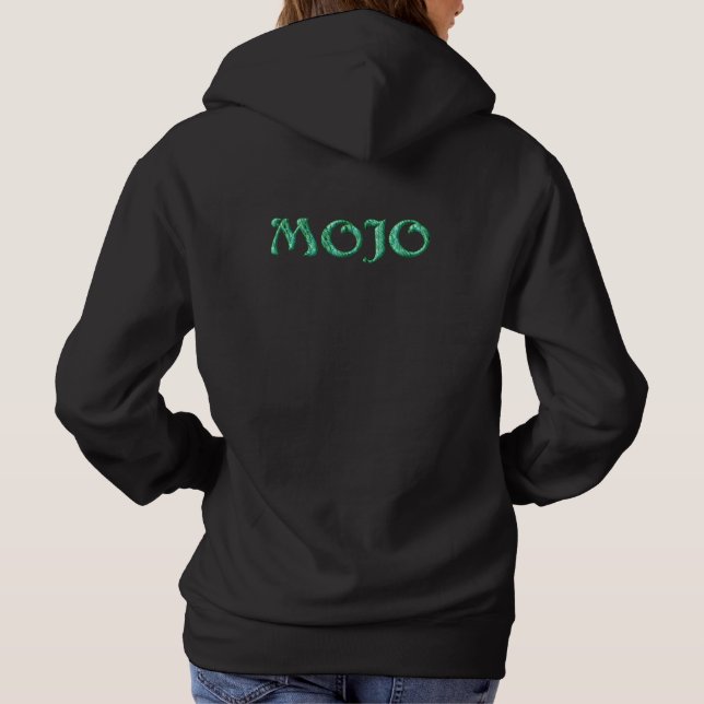 Sudadera capucha negra de las mujeres de mojo (Reverso)