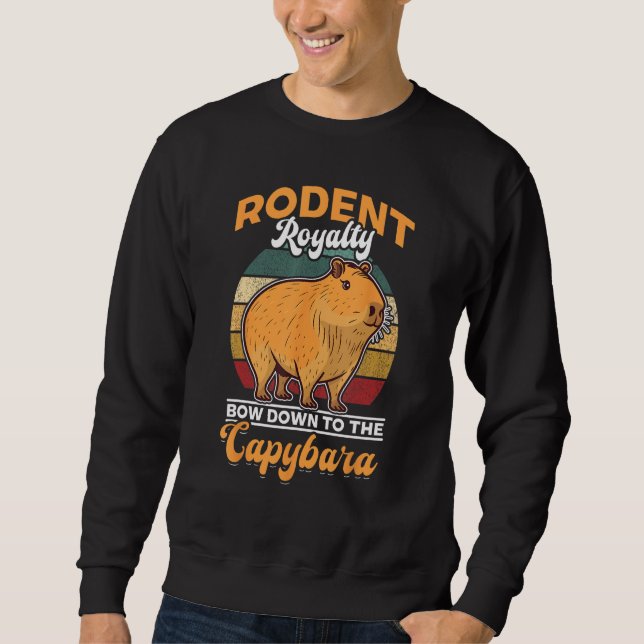 Sudadera Capybara Animals Pet Rodent royalty bow down to th (Anverso)