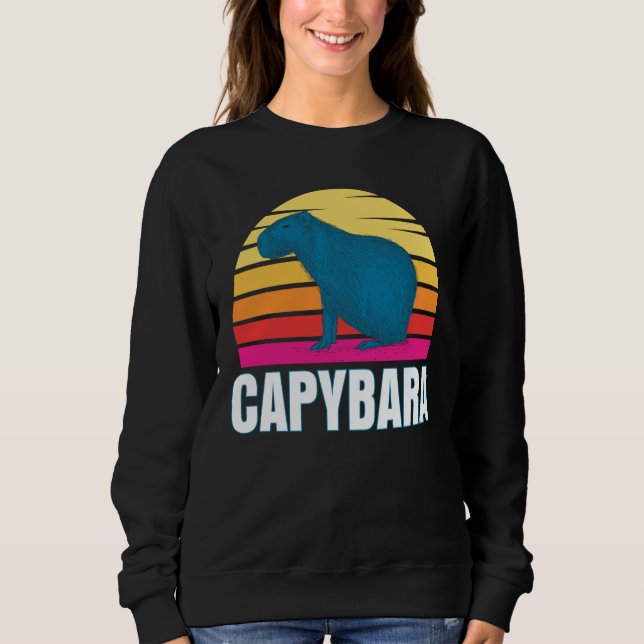 Sudadera Capybara Capybara Rodent Pet Animal Sunset (Anverso)
