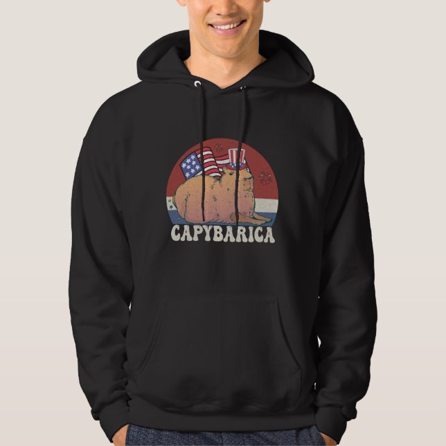 Sudadera Capybara Capybarica 4.ª bandera de Estados Unidos (Anverso)