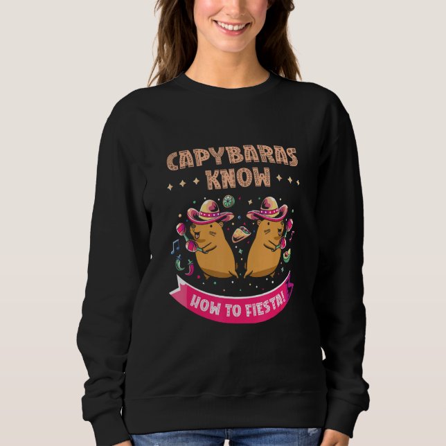 Sudadera Capybara Cinco de Mayo Sombrero Mariachi Fiesta Me (Anverso)