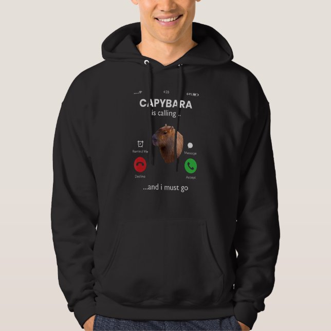 Sudadera Capybara Está Llamando Y Debo Ir Al Capibara (Anverso)