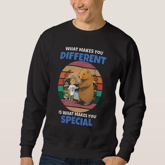 Sudadera Capybara Mom and Child Puzzle Autism Awareness Mon (Anverso)
