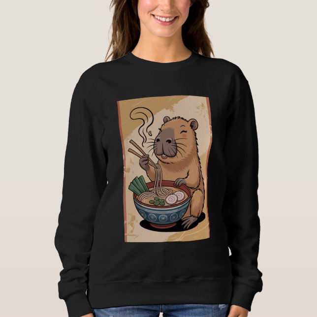 Sudadera Capybara Ramen Lover Cute Japanese Noodle Bowl Ani (Anverso)