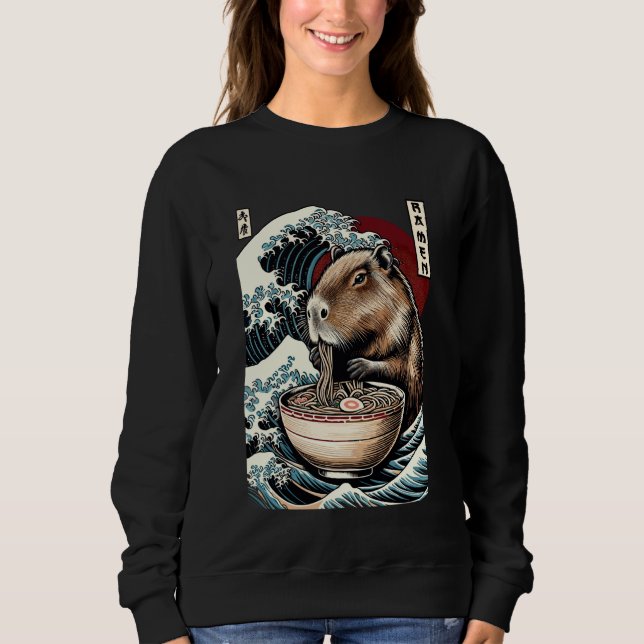 Sudadera Capybara Ramen Noodle Japanese Kawaii Capybaras (Anverso)