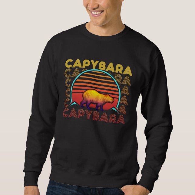 Sudadera Capybara Retro  Gnawer Rodent Capibara (Anverso)