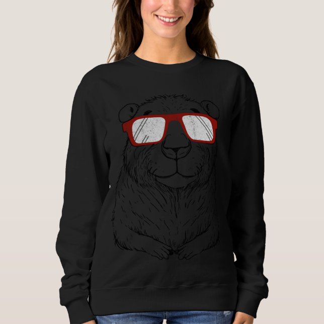 Sudadera Capybara Wearing Red Glasses  Gnawer Capibara (Anverso)