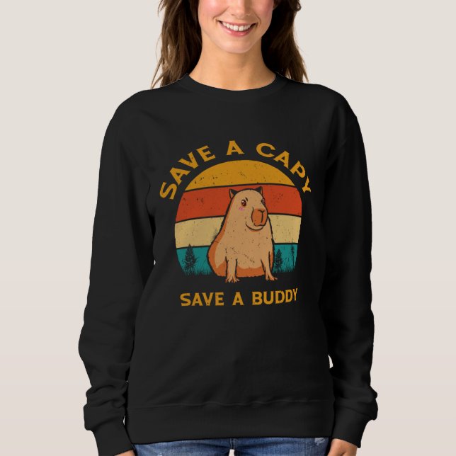Sudadera Capybara World Wildlife Day Animal Welfare Retro W (Anverso)