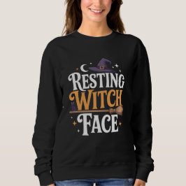 Sudadera Cara de Bruja en Reposo - Halloween elegante y esp