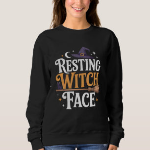 Sudadera Cara de Bruja en Reposo - Halloween elegante y esp