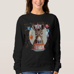 Sudadera Cara de burro con globos de cumpleaños y costum de