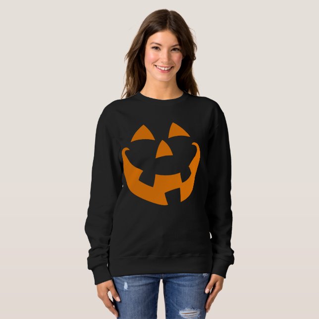 Sudadera Cara de calabaza de Halloween (Anverso completo)
