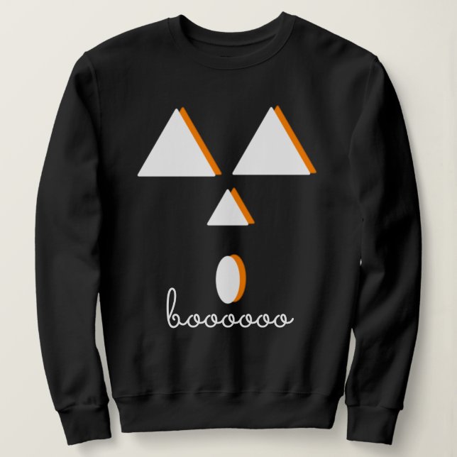Sudadera Cara de calabaza de Halloween geométrica (Anverso del diseño)