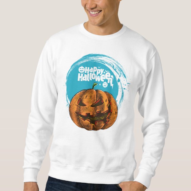 Sudadera Cara De Calabaza De Halloween Para Vestir Camisas  (Anverso)