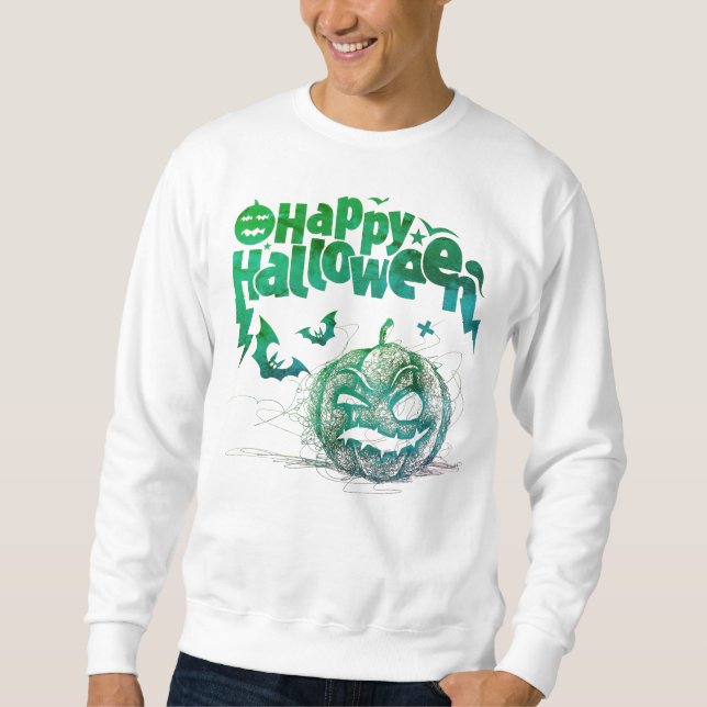Sudadera Cara De Calabaza Espeluznante Para Los Hombres Dis (Anverso)