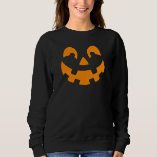 Sudadera Cara de Calabaza Naranja Simple Silueta Halloween