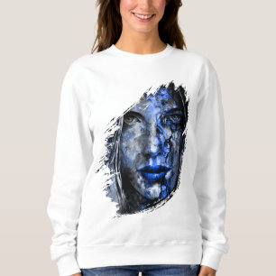 Sudadera Cara de Chica gris azul mala
